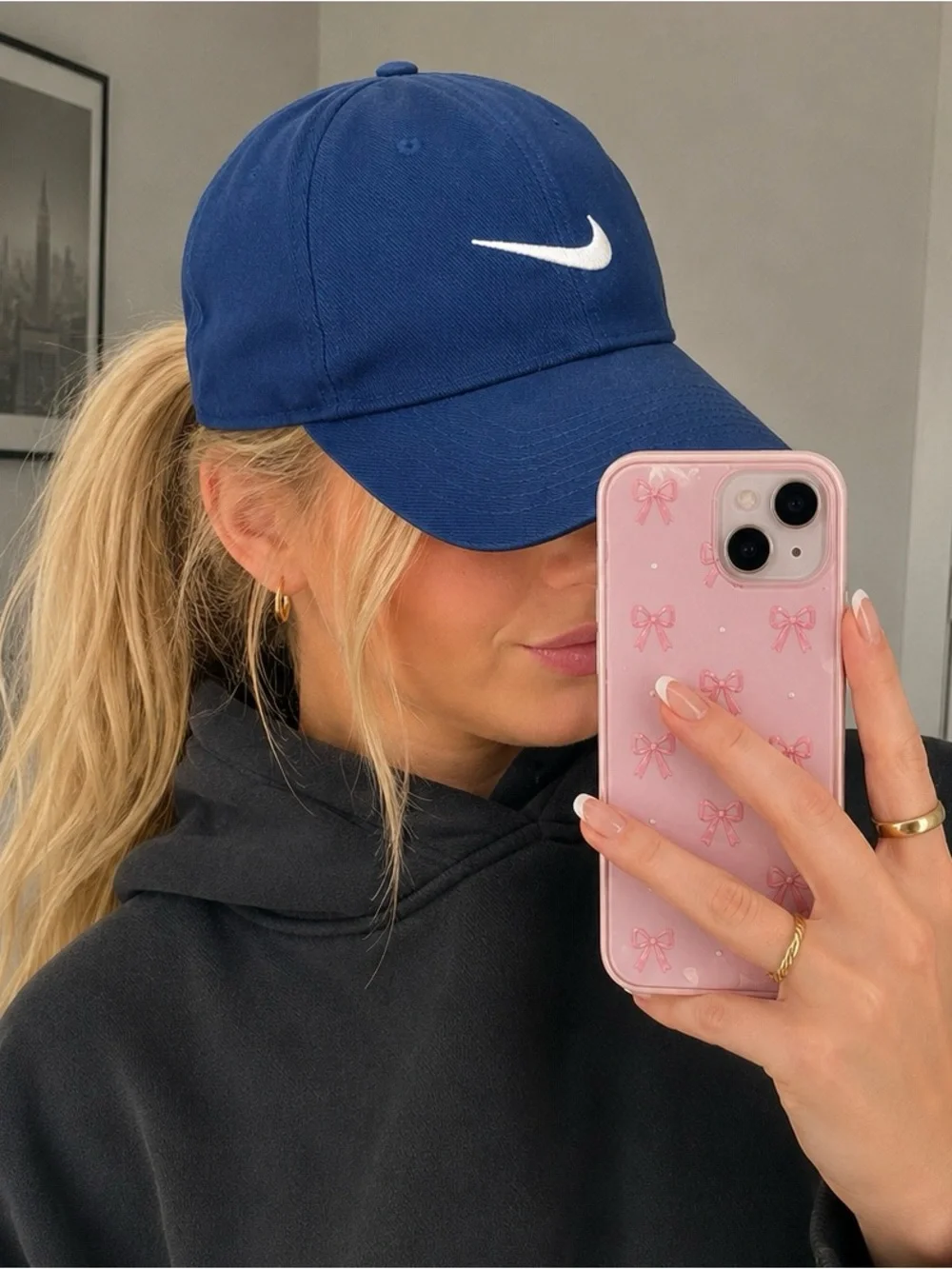 Nike Navy Blue Baseball Cap with White Swoosh
